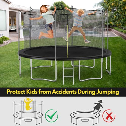Trampoline Safety Enclosure Net PE Trampoline Flex Net Replacement for 6 Poles Round Frame Trampolines - size: 14"