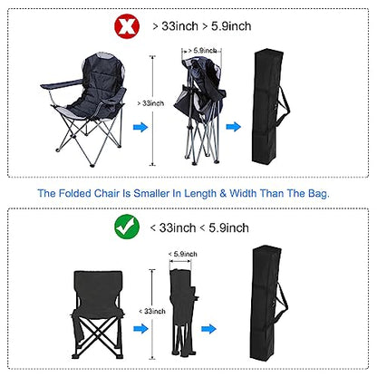 PATIKIL 33 Inch Camp Chair Replacement Bag, Nylon Foldable Carrying Bag Large Zippered Bag with Shoulder Strap for Camping Travel, Black - size: 33 Inch