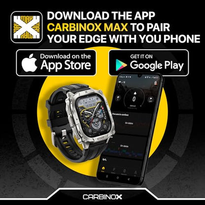 CARBINOX Smart Watch Edge Rugged, 1.96″ AMOLED, Stainless Steel, IP69K/5ATM Fitness trackers, Dual-Band GNSS, 500mAh, Bluetooth Calls, Smart Watch for Android Phones iOS (Silver) - color: Silver