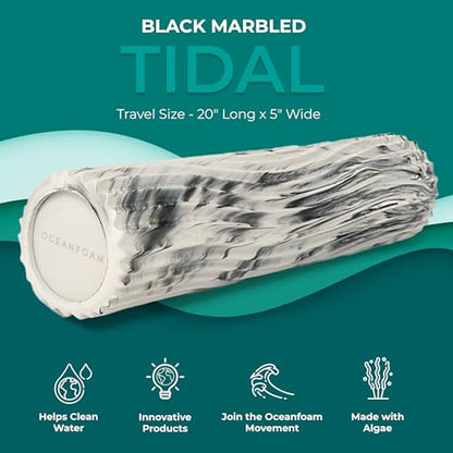 Oceanfoam Tidal Roller - Massage Foam Roller for Exercise (Natural Marbled) - color: Black Marbled