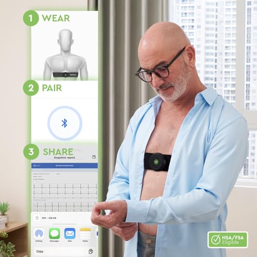 Bioheart | 24/7 Continuous Heart Monitor | No Prescription Needed | Smart Wearable | Chest Strap | One Month Subscription Included - size: Small