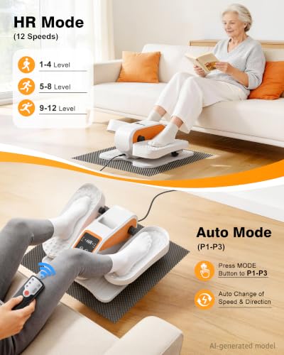 Under Desk Elliptical Mini Electric Leg Exerciser While Sitting for Seniors - color: White