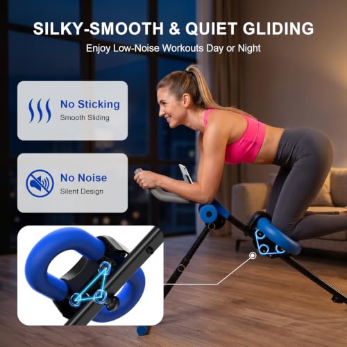 Ab Machine for Home Gym,Adjustable Ab Trainer Machine with 2 Incline Settings & 5 Height Levels,LCD Monitor, Knee Protection,Foldable Abdominal Workout/Exercise Machine for Core & Stomach Workout