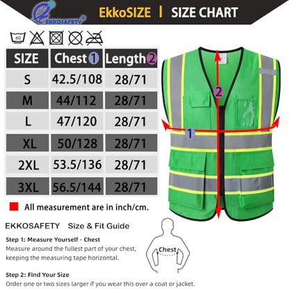 Hi Vis Reflective Safety Vest for Men Women,EK175,Green,S - color: Green, size: Small