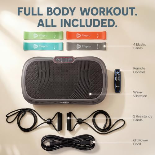 Lifepro Waver Vibration Plate Exercise Machine with 99 Speeds & 10 Presets - color: Gray
