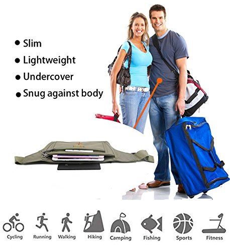 Naoki Outdoor Sports Running Jogging Cycling Hiking Camping Climbing Travel Ultra-thin Waterproof Polyester Waist Pack/Bag Runner Belt(Army Green) - color: Z-Army Green