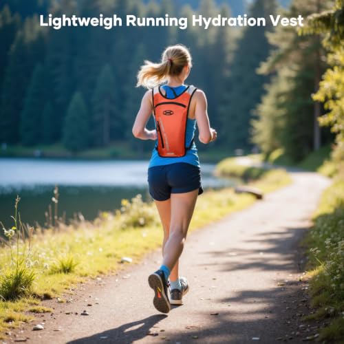 Maelstrom Hydration Backpack with 2L Water Bladder,Lightweight Running Vest - color: Orange