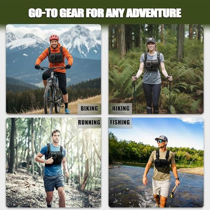 2-in-1 Hydration Backpack & Tactical Chest Pack with 2.5L Water Bladder, Modular Molle Hydration Vest, Lightweight Running Water Bag for Gravel Cycling, MTB, Hiking, Enduro - color: Black