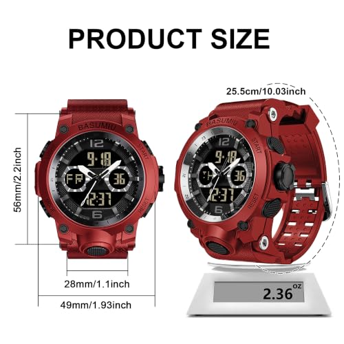 Military Digital Watches for Men Waterproof Work Mens Watch Sports - color: H-Red2