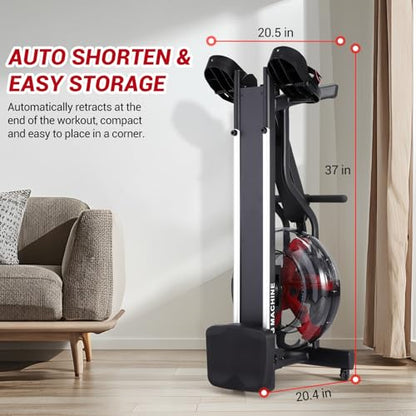 Dual Water Magnetic Rowing Machine for Home Can Foldable Save Space, Full-Body Low-Impact Workout, 380LB Weight Capacity with Digital Monitor, Ergonomic Seat, Tablet Holder ﻿ ﻿