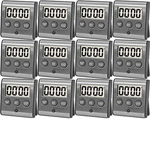Elegant Digital Kitchen Timer Stainless Steel - Loud Alarm - Model eT-78 - size: 12-Pack eT-78