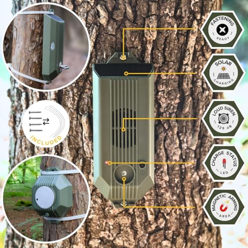 2-Pack Tactiko Rechargeable Safety Perimeter Trip Alarm | 129 dB |USB/Solar - style: 2 Pack