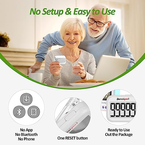 3D Pedometer for Walking, Simple Step Counter for Walking - color: white