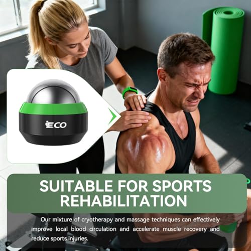 iECO Massage Ice Roller Ball Cold & Heat Therapy Plantar Fasciitis Roller - color: Black+green