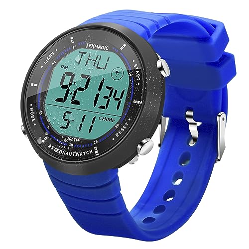 10 ATM Water Resistant Sports Watch for Swimming and Diving, with Functions of Stopwatch, Countdown, Dual Time, Alarm Clock, 12 and 24 Hour Format Switchable