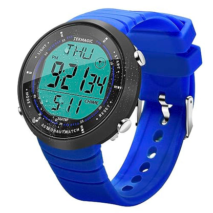 10 ATM Water Resistant Sports Watch for Swimming and Diving, with Functions of Stopwatch, Countdown, Dual Time, Alarm Clock, 12 and 24 Hour Format Switchable