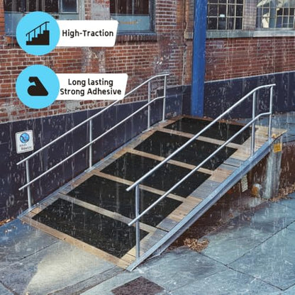LifeGrip Anti Slip Stair Treads 8"x32" 10Pack Heavy-Duty Waterproof Outdoor - color: Black, size: 8" x 32"
