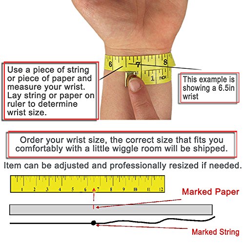 Mens Medical Alert Bracelet with Engraving, 316L Steel Link - style: Wrist Size: 7.75in/19.7cm