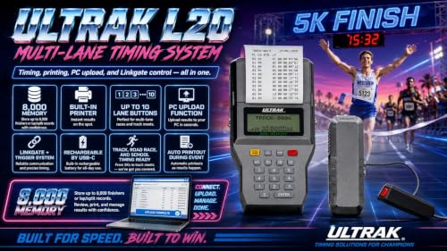 ULTRAK L20 Multi-Lane Timer, 10-Button Set, Printer, 8000 Memory, Track Meet