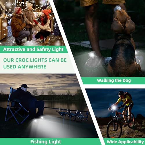 SEVENKA 2 Headlights for Shoes, Flashlight Attachment, Accessories for Kids Adult Sandals, Clip on Clog Headlamp, Light Up Charms