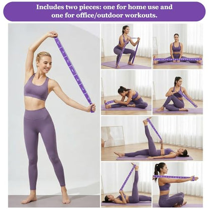 Yoga Straps for Stretching, Elastic Bands for Exercise 12 Gears