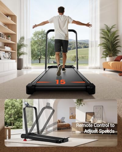 15% Incline Walking Pad Treadmill, Under Desk Treadmills for Home