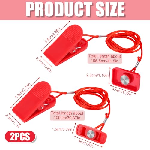 Gosknor 2pcs Treadmill Magnet Safety Key, Magnetic Safety Switch Clip Universal Treadmill Emergency Stop Magnet Running Machines Replacement Parts Accessories - style: Style E
