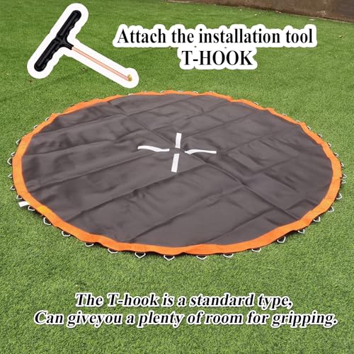 Trampoline Mat Replacement, Dia:152", Fits 14ft Frame, with 80/72/88 V-Rings for Choose and Spring Tool, Fits 5.5" Springs, Reinforce, UV-Resistant - size: 152" Diam | 72 V-Rings | Fits 5.5" SpringsLength