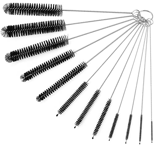 Ixiaoyoo 12 Pcs Straw Cleaner Brushes Set, 8.2 Inch Nylon Cleaning Brush - color: 8.2 Inch Black Cleaning Brushes