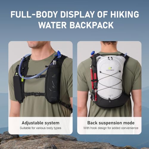 N NEVO RHINO Hydration Backpack,Lightweight Water Backpack with 2L Bladder - color: 9307-White
