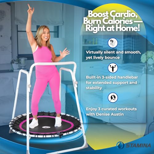 Denise Austin 44 in Fitness Trampoline with Handlebar, for Cardio Fitness