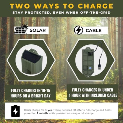 2-Pack Tactiko Rechargeable Safety Perimeter Trip Alarm | 129 dB |USB/Solar - style: 2 Pack
