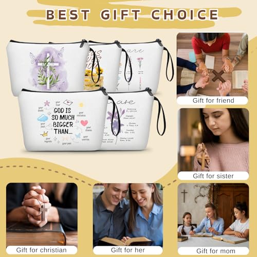 Jesus Love Sunflower You Makeup Bag, Christian Faith Gifts for Women - color: Christian-3