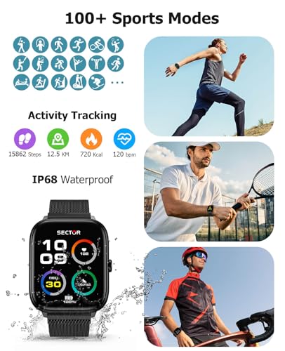 Luxury Black Metal Smart Watch for men with Magnetic Band, 2.06" AMOLED AOD - color: Midnight Black Metal