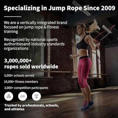 YUEDONG Jump Rope, 5mm Heavy PVC, POM Bearings, Adjustable for All Heights - color: PURPLE
