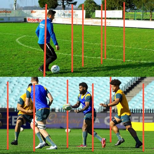 TOBWOLF 6PCS 6FT Adjustable Soccer Agility Training Poles - color: Orange (Vertical Poles)