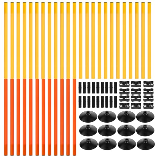 Adjustable Height Agility Speed Hurdles with Rubber Base, Training Equipment Set for Soccer, Track and Field, Detachable Agility Poles - size: 3.3 FT, style: Pack of 6