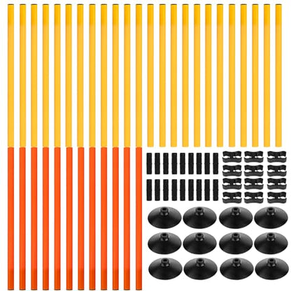 Adjustable Height Agility Speed Hurdles with Rubber Base, Training Equipment Set for Soccer, Track and Field, Detachable Agility Poles - size: 3.3 FT, style: Pack of 6