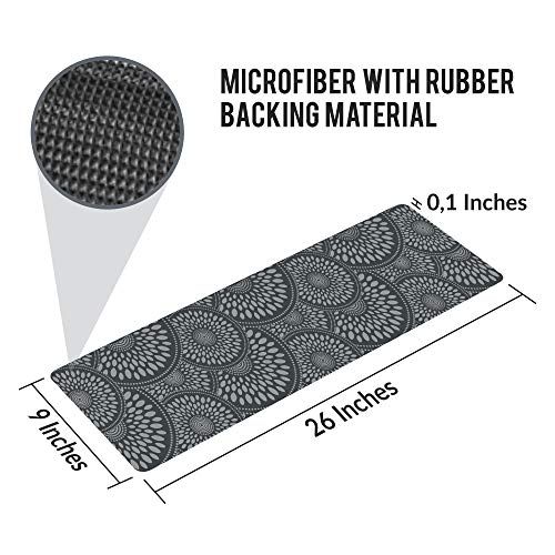 Set of 7 Stair Treads Ultra-Thin with Non Slip Rubber Backing 9”x26”, Gray 7 Pieces - color: Grey, size: Design #1
