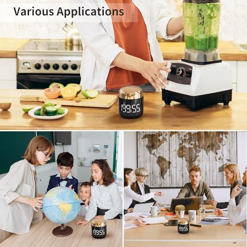 Kitchen Timer, 360 Rotate, Countup/Countdown, LED, Volume - color: Gold