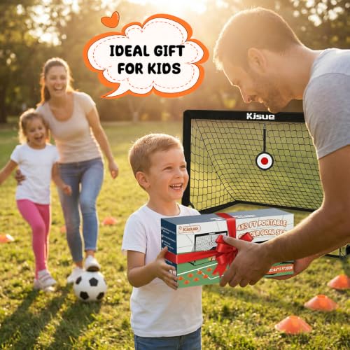Soccer Goal, Kids Soccer Goals for Backyard Set of 2, Pop Up Soccer Net - color: Black, size: 4X3 FT