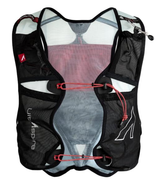 Ultraspire Momentum Running Race Vest - color: 2.0 Black/Red w/ 2 x ULTRAFLASK 550, size: Small (26"-35")