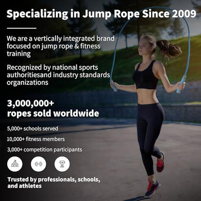 YUEDONG 7mm Thick PVC Jump Rope with Ball Bearings for Men and Women - color: BLUE