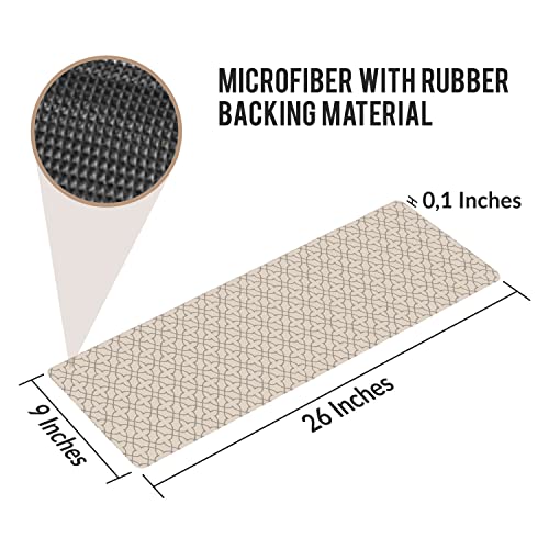 Set of 7 Stair Treads Ultra-Thin with Non Slip Rubber Backing 9”x26” Latte 7 Pieces - color: Latte, size: Design #6