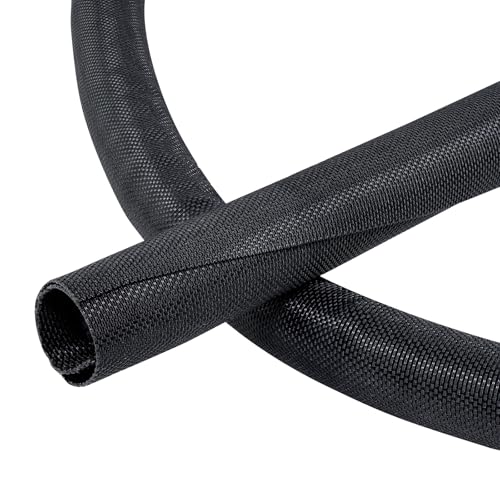Black Split Braided Cable Management Sleeves 3/4inch -20Feet - size: 3/4"-20eet
