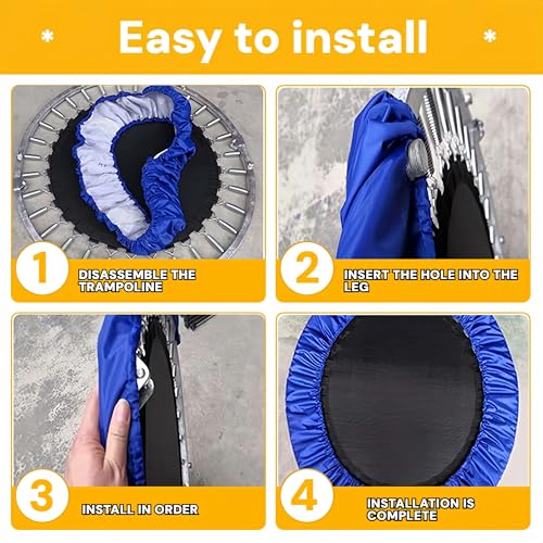 Mini Trampoline Covers, 36 38 40 48 inch Small Trampoline Spring Cover, Round Trampoline Replacement 600D Odor-Free Tear-Resistant Oxford Cloth Easy to Install Replacement, Multiple Size - size: 40in-6leg