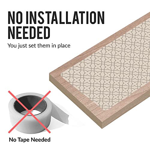 Set of 7 Stair Treads Ultra-Thin with Non Slip Rubber Backing 9”x26” Latte 7 Pieces - color: Latte, size: Design #6