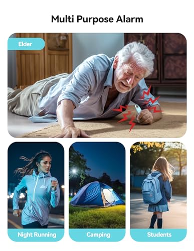 TECKNET Rechargeable Personal Safety Alarm for Women, 130dB Self Defense Keychain Alarm with SOS Strobe Light, Low Battery Notice, Personal Alarm Loud Siren Safety Keychain for Girls Kids Elderly - color: 1 Blue