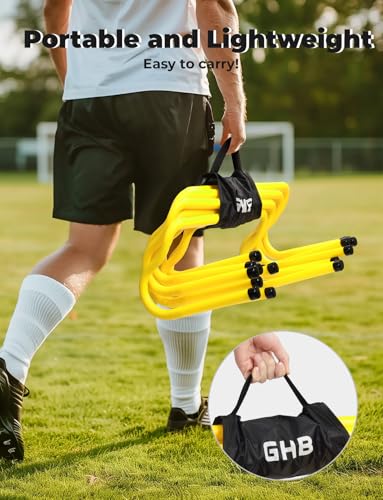 GHB Agility Hurdles 8" Speed Agility Training Hurdles - size: 10 Pack-Yellow