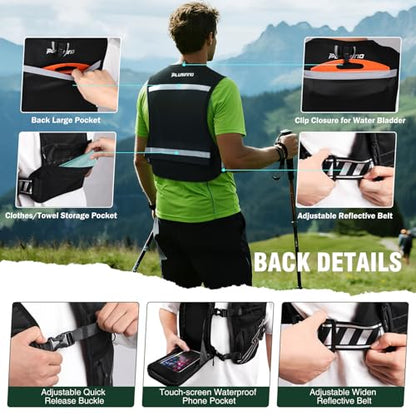 PLUSINNO Running Vest for Men Women, Runners Vest with 500ml Water Bottle - size: X-Small-Small (Chest 25"-33")
